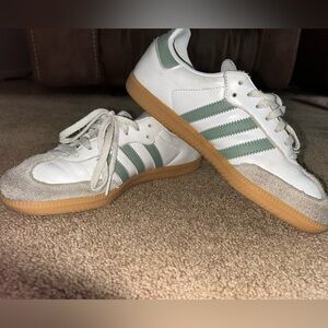 Adidas Sambas White and Sage green